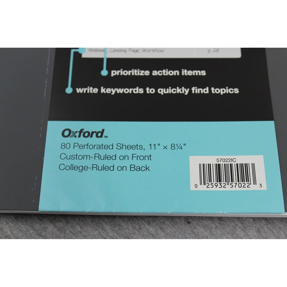 Oxford Notebook Grey Idea Collective Meeting Notebook Spiral 6Pak Back To School